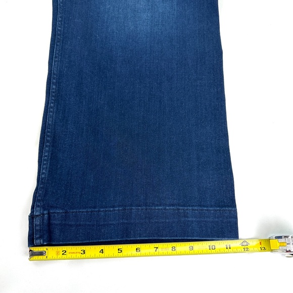 Anthropologie Pilcro The Skipper Cropped Wide-Leg Jeans Dark Denim Blue Size 34 - Picture 6 of 16